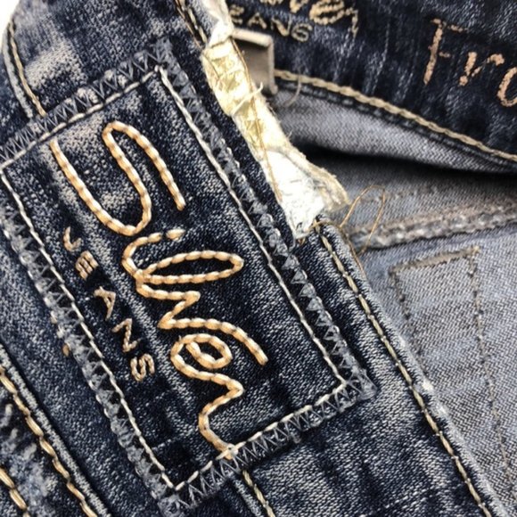 VINTAGE SILVER FRANCES DENIM CAPRIS 27x23 ๐ - Picture 6 of 13